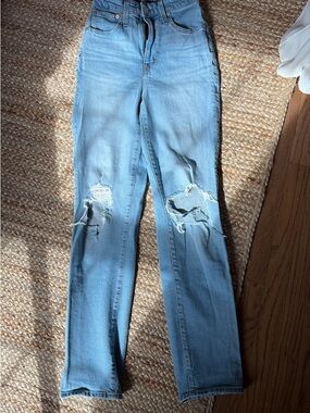 Madewell Light Blue High-Rise Distressed Jeans